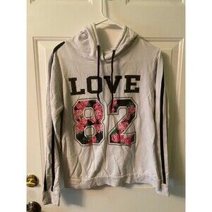 On fire white graphic love sweatshirt size large